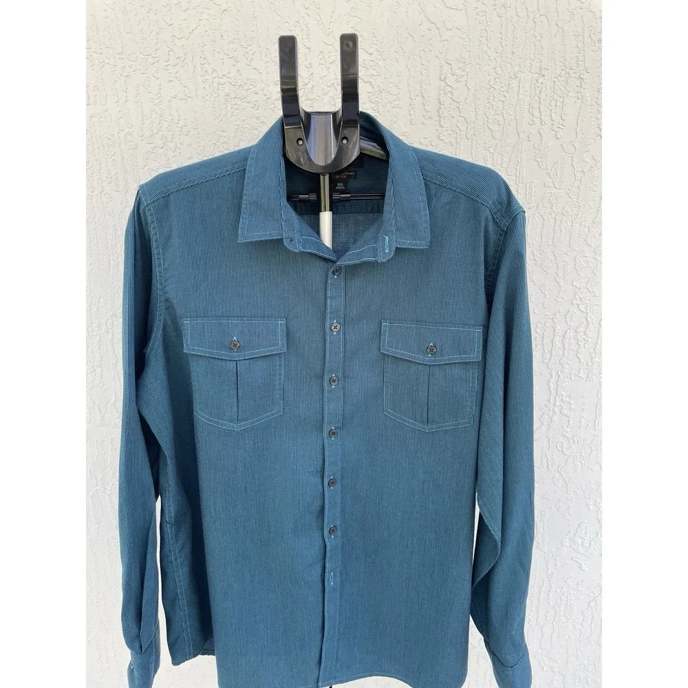 Marc Anthony Wrinkle Resistant Stretch Men's Shirt Size‎ XXL Teal And Black